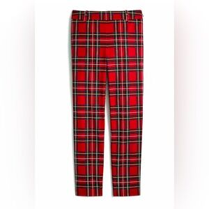 WOMEN'S J CREW FACTORY TARTAN WINNIE CHRISTMAS PANTS IN RED BLACK PLAID 6